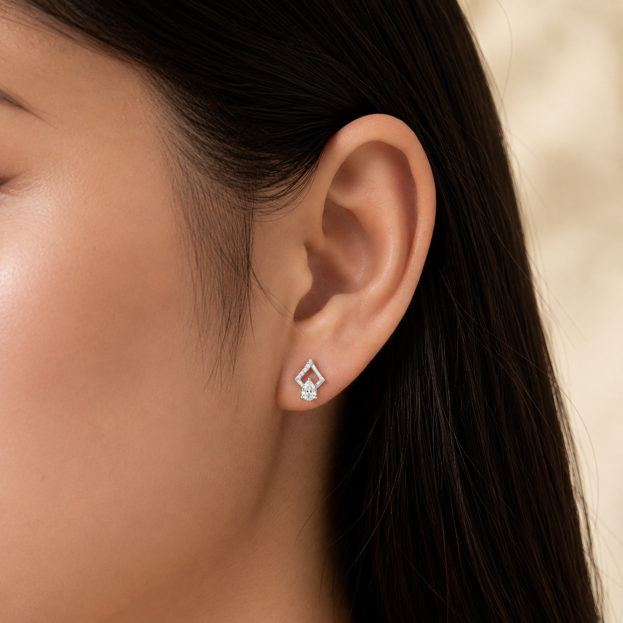 CRYSTAL VEE EARRINGS STUDS
