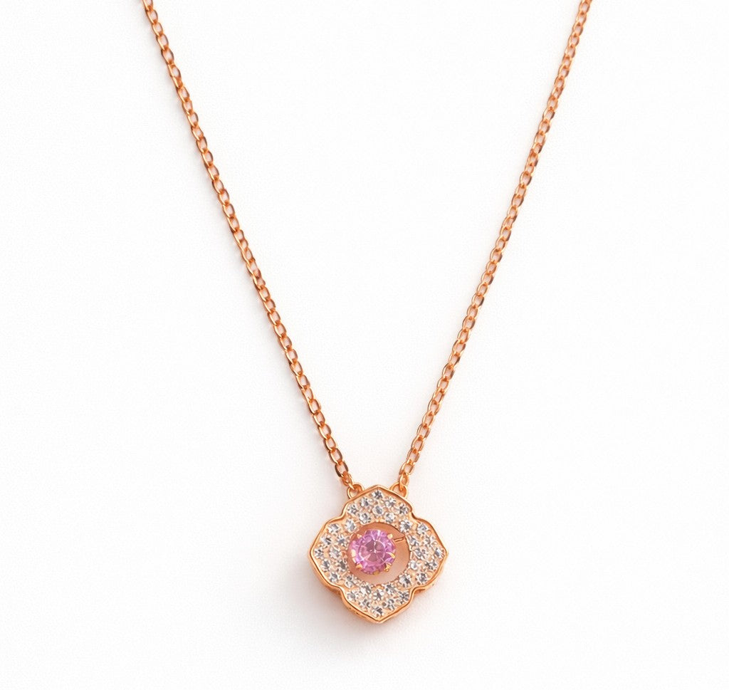 PINK CLOVER NECKLACE