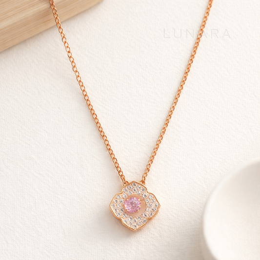 PINK CLOVER NECKLACE