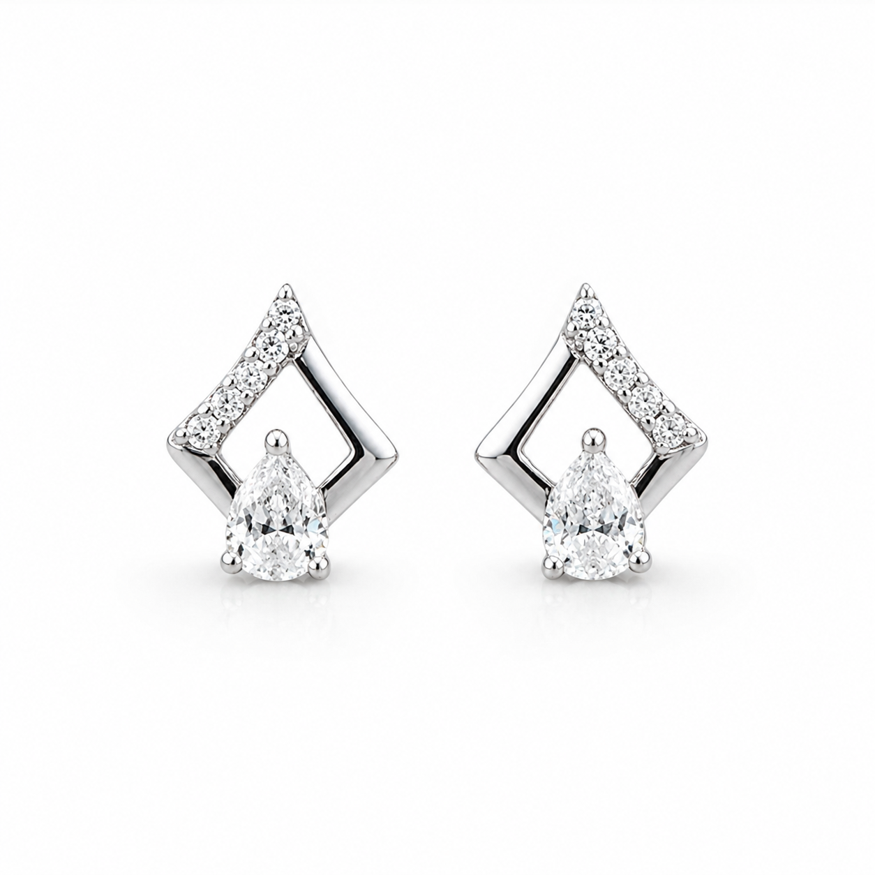 CRYSTAL VEE EARRINGS STUDS
