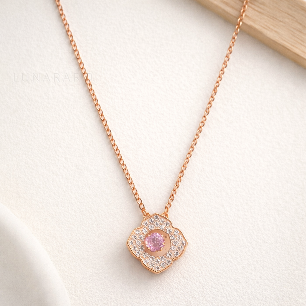 PINK CLOVER NECKLACE