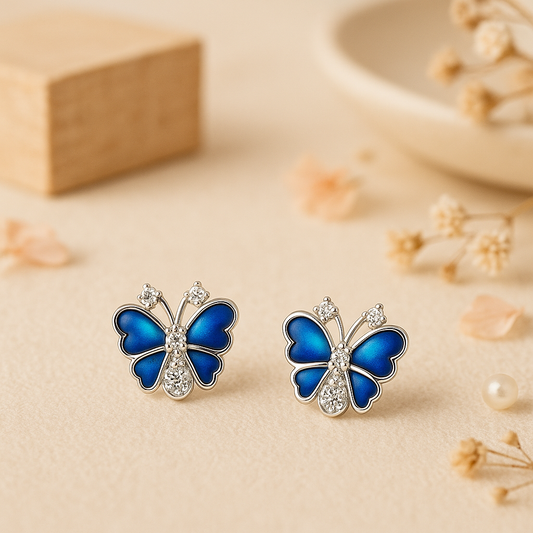 Blue Monarch Studs